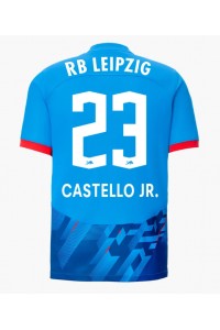 RB Leipzig Castello Lukeba #23 Jalkapallovaatteet Kolmaspaita 2023-24 Lyhythihainen